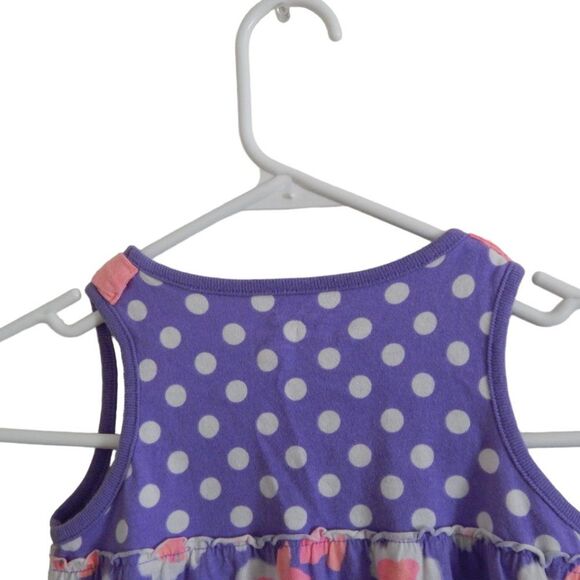 JUMPING BEANS girls size 5 100% cotton purple polka dot floral tank top - Picture 6 of 8